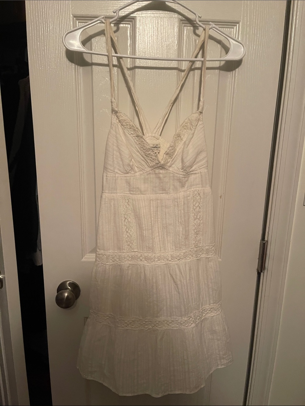Abercrombie & Fitch Women’s Cream Lace-Trim Sundress
